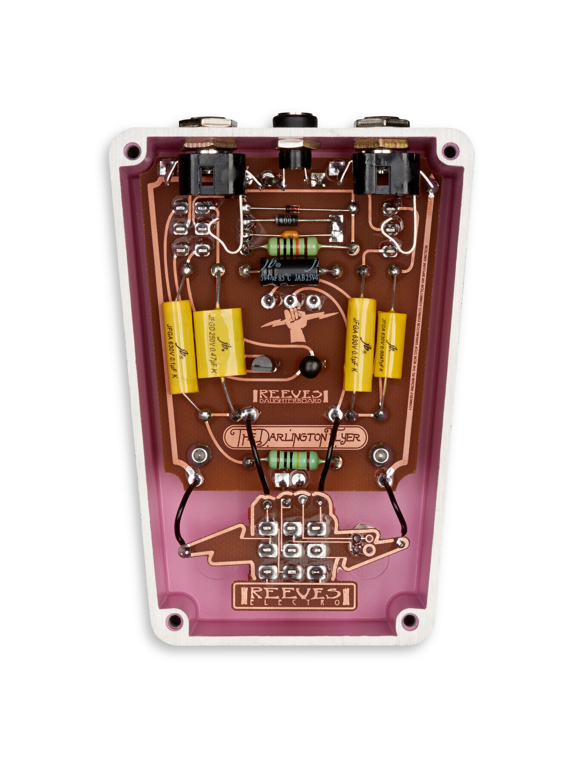 The Darlington Flyer Switchable Transistor Fuzz ReevesElectro Point to Point Guitar Pedals